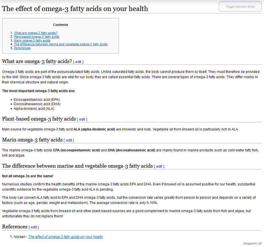 Picture of the referred project omega-3 fatty acids